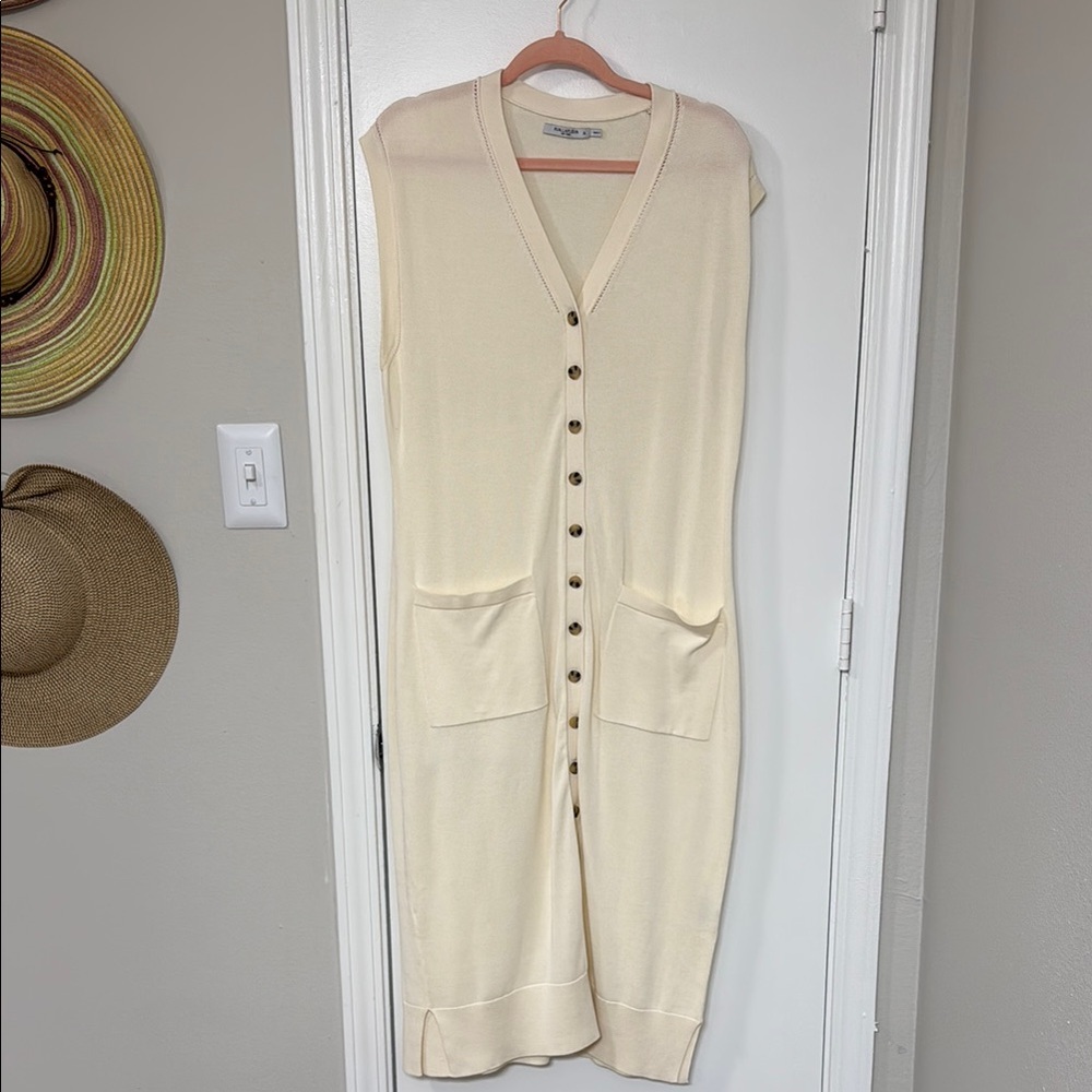 EUC MM Lafleur Cream Knit sweater dress; size XL